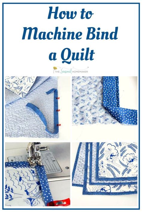 Machine Quilting Designs For Squares, Sewing Corners Tips, Quilting Patterns For Beginners, Quilting Triangles, Machine Binding A Quilt, Bind A Quilt, Machine Binding, Quilt Binding Tutorial, Beginner Quilting Projects