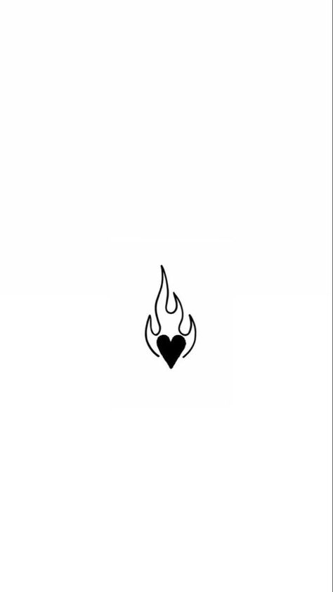 Heart On Flames Tattoo, Flame Tattoo On Finger, Fire Heart Drawing, Red Flame Tattoo, Small Flame Tattoo, Flame Heart Tattoo, Fireheart Tattoo, Burning Heart Tattoo, Fire Heart Tattoo