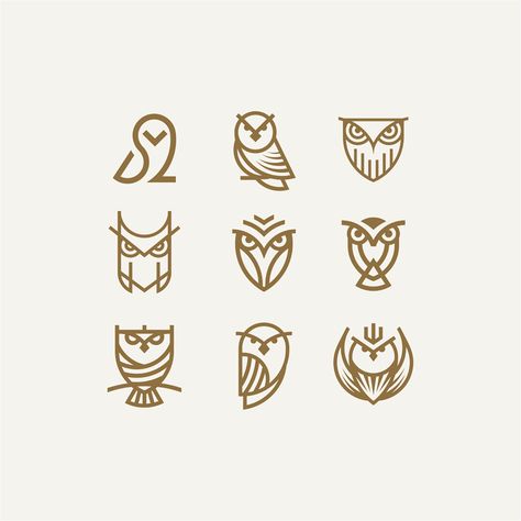 Six awesome owl minimal logo collection Simple Owl Tattoo, Owl Tat, Simple Owl, Tattoos Watercolor, Tatuagem Masculina Pequena, Awesome Owls, Tattoos Mandala, Owl Tattoo Design, Owl Logo