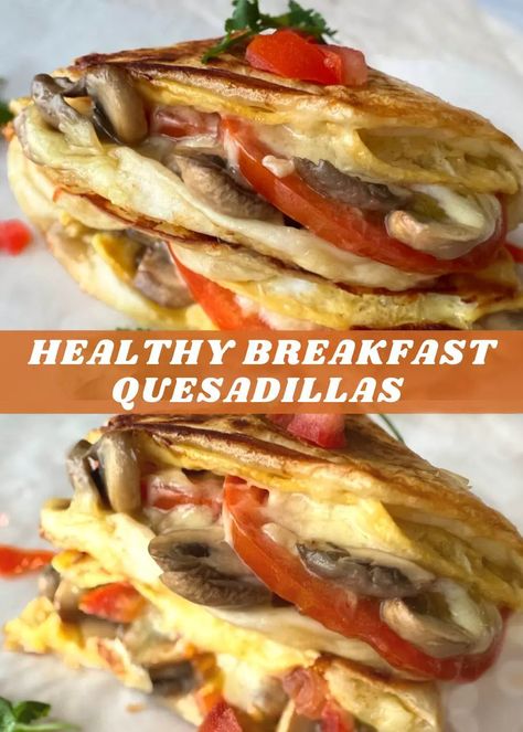 Cheesy Breakfast Quesadillas with Mushrooms and Tomatoes Easy Beef Gravy, Healthy Breakfast Quesadilla, Easy Breakfast Quesadilla, Meat Tenderizer Recipe, Beef Gravy Recipe, Recipe With Mushrooms, Breakfast Quesadilla Recipes, Gravy From Scratch, Mushroom Breakfast