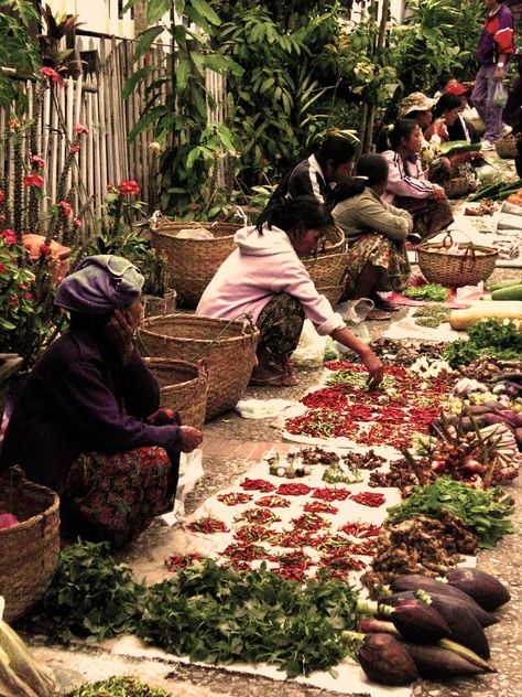 Luang Prabang, Laos http://www.theprivatetravelcompany.co.uk/destinations/laos/ Laos Culture, Luang Prabang Laos, Laos Travel, Laos Food, Vientiane, Luang Prabang, Farmers Markets, Green Vegetables, Adventure Tours