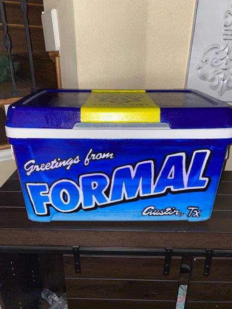 Greetings From Formal Cooler, Twisted Tea Frat Cooler, Frat Coolers Ideas Formal, Charleston Frat Cooler, Colorado Frat Cooler, Frat Coolers Ideas, Frat Coolers Formal, Frat Coolers Formal Pike, Frat Formal Coolers