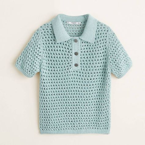 Crochet Polo Shirt, Crochet Polo, Polo Shirt Outfits, Chic Summer Style, Mens Casual Outfits Summer, Knitted Polo, Fashion Forecasting, Knit Polo, Crochet Shirt