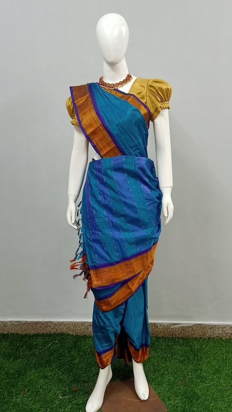 Iyer style Readymade madisar from Vee Shapes Designers... Reach us at 9962015223 Saree, Design