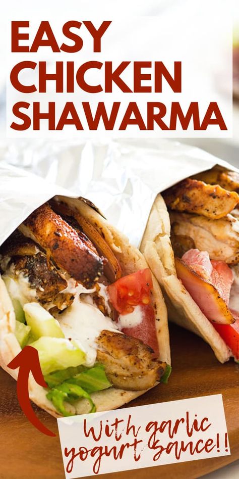 Pita Recipes, Chicken Shawarma Recipe, Shawarma Recipe, Lemon Yogurt, Lost 100 Pounds, Chicken Shawarma, Yogurt Sauce, Pita Bread, Mediterranean Diet Recipes