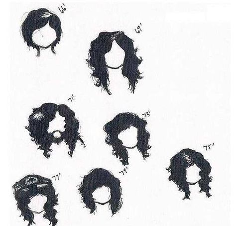 Jimmy Page hairstyle timeline :) Jimmy Page Hairstyle, Jimmy Page Drawing, Page Haircut, Led Zeppelin I, Generation Gap, Led Zep, Sketches Simple, Jimmy Page, Aesthetic Tattoo