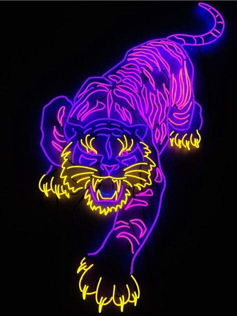 Safari Mural, Neon Tiger, Synthwave Art, Tiger Wallpaper, Diy Room Decor For Teens, Hd Wallpaper Android, Dragon Artwork Fantasy, Digital Portrait Art, Tiger Art