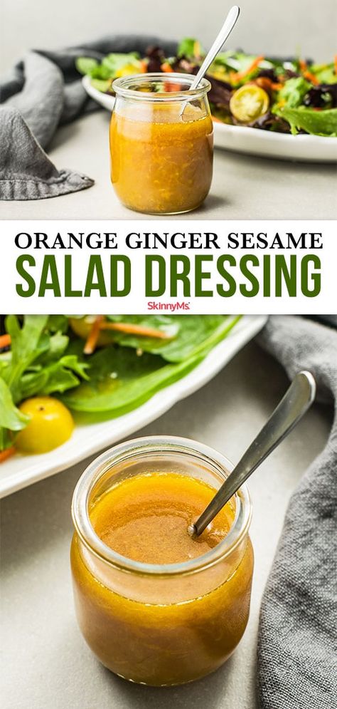 Orange Salad Dressing, Tofu Fish, Sesame Salad Dressing, Sesame Salad, Asian Salad Dressing, Ginger Salad Dressings, Sesame Ginger Dressing, Savory Salads, Salad Dressing Recipes Homemade