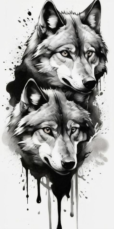 Wolf Forest Tattoo Design, Dark Wolf Tattoo, Wolf Forest Tattoo, Forest Tattoo Design, Afro Tattoo, Beautiful Spine Tattoos, Pokemon Tattoos, Wolf Forest, Pokemon World