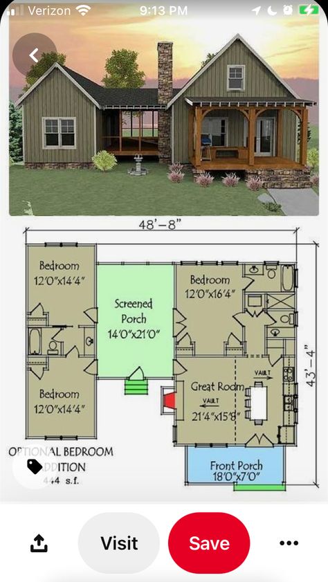 Dogtrot House Plans, Dog Trot House Plans, Bathroom Layout Plans, Vacation House Plans, Patio Grande, Small Floor Plans, Shed Home, Porch House Plans, Screen Porch