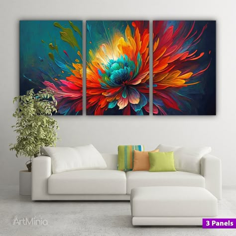 Art Abstract Modern, Canvas Art Abstract, Abstract Flower, Flower Canvas, Multi Panel Canvas, Beautiful Wall Art, Modern Floral, Abstract Flowers, Print Wall Art