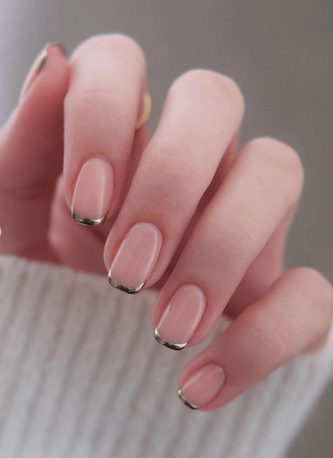 Using @the_gelbottle_inc BIAB 19 & Blonde chrome. french manicure gold nude nails. January Nails, Pink Manicure, Nude Nail, Nude Nail Designs, Christmas Nails Easy, Great Nails, Pink Nail Designs, Neutral Nails, Bridal Nails