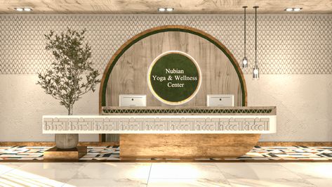 CONTEMPORARY NUBIAN RECEPTION AND BAR | Behance Nubian Interior Design, Hotel Reception Plan, Hotel Reception Design, Nubian Style, Bank Project, Organic Interior Design, Organic Interior, Entrance Lobby, Daughter Bedroom