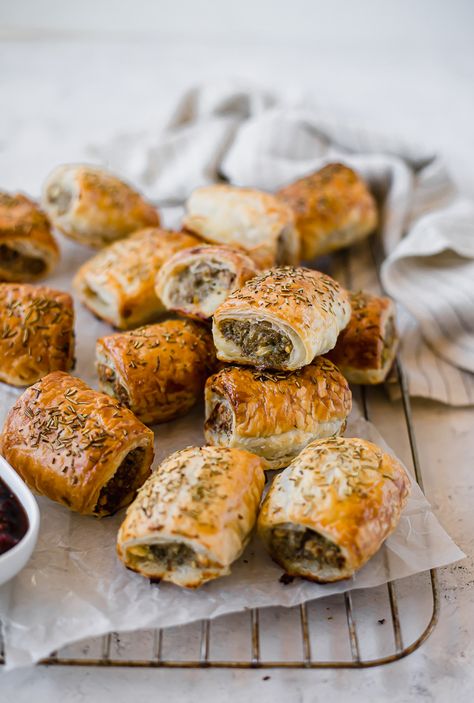 Caramelised Onion Chutney, Homemade Sausage Rolls, Sausage Rolls Recipe, Fennel Sausage, Savoury Snacks, Sage Sausage, Beef Sausage, Australian Food, Homemade Sausage