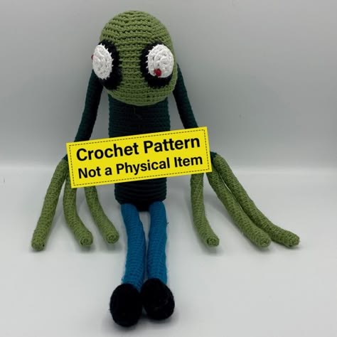 *PDF crochet pattern** * NOT a finished product*  This is the digital crochet pattern for Salad Fingers. He is the main character from his own animated web series. He lives alone in a small shack and is unable to distinguish between living beings and inanimate objects. *PDF crochet pattern** * NOT a finished product*  If you would like to purchase a finished product of Salad Fingers, you can click here https://www.etsy.com/listing/870709477. PDF pattern is written US crochet terms.  Difficulty: Cursed Crochet Pattern, Silly Crochet, Salad Fingers, Finger Puppet Patterns, Finger Crochet, Crochet Unique, Puppet Patterns, Crochet Fairy, Inanimate Objects