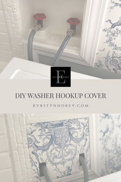 Washer Hookup Cover, Laundry Room Update, House Laundry Room, Hidden Laundry, Pantry Laundry, Laundry Room Renovation, Laundry Room Remodel, Laundry Room Inspiration, Laundry Closet