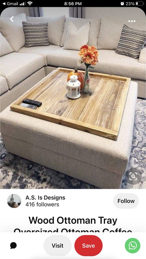 Puff Table Living Rooms, Sofa And Ottoman Ideas, Coffee Table For Sectional Couch, Sofa Table Decor Ideas, Sofa Table Ideas, Ottoman Coffee Table Decor, Center Table Design, Glass Sofa Table, Ottoman Ideas