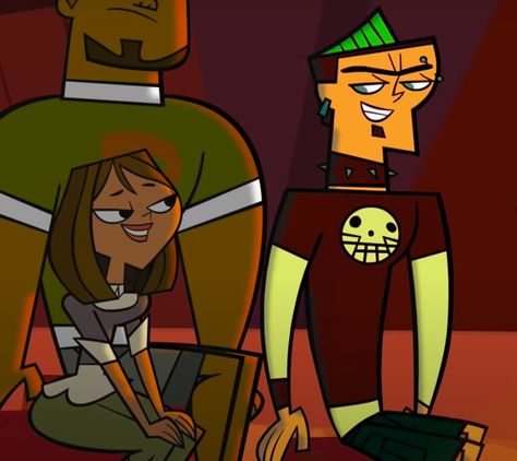 Total Drama Courtney Fan Art, Duncan And Courtney Matching Icons, Duncney Total Drama, Brown Hair Aesthetic Cartoon, Total Drama Island Duncan, Duncan And Courtney, Duncan Total Drama, Body Base Drawing, Drama Total