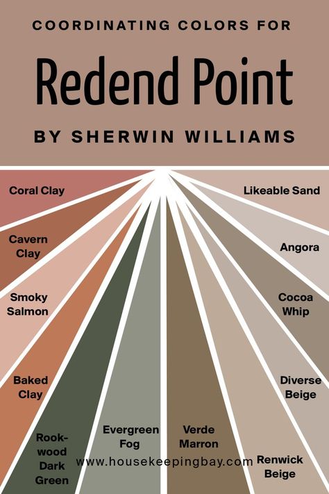 Sherwin Williams Redend Point  Coordinating Colors Redend Point, Point Paint, Trim Colors, Neutral Kitchen, House Color Palettes, Sherwin Williams Colors, Paint Color Schemes, Neutral Paint Colors, Sherwin Williams Paint Colors