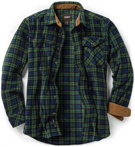 PRICES MAY VARY. CQR Outdoor Plaid Fleece Shirts Series designed for all outdoor activities and sports. [Materials] 100% Polyester fabric is durable, lightweight, and wrinkle resistant. [Classic Flannel Pattern] Consisting of vertical and horizontal bands in two or more colors with variations in width. [Corduroy Lined Collar & Cuffs] It is for long-lasting contemporary wear and keeps you warm. [Full Button Closure] Excelating button-up design with an added extra button for comfort and secure fit Cuffs Shirt, Green Plaid Shirt, Plaid Shirt Men, Shirt Cuff, Mens Flannel, Green Plaid, Button Up Shirt, Flannel Shirt, Fleece Fabric