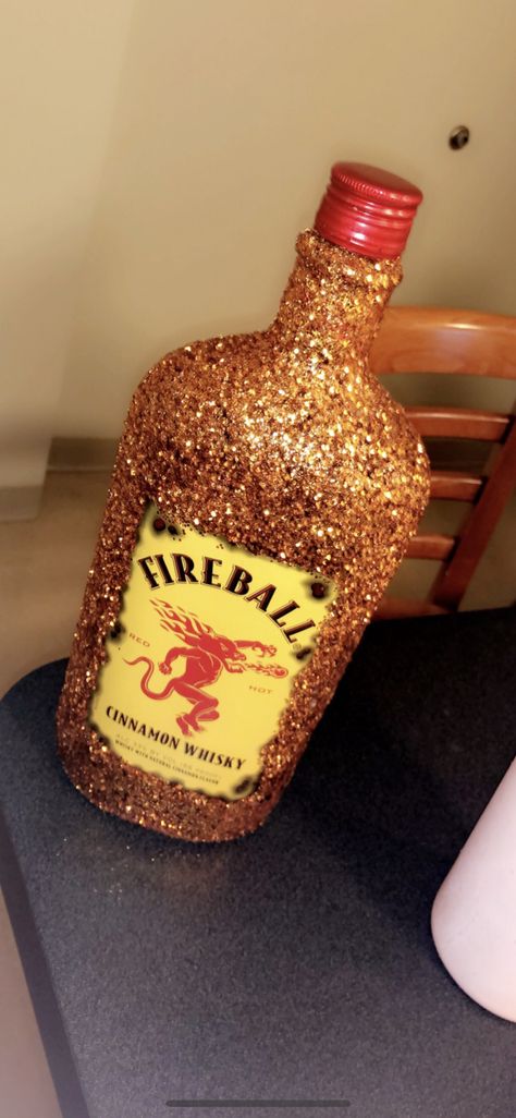 Fireball Birthday Gift, Bedazzled Fireball Bottle, Glitter Bottle Diy Alcohol 21, Rhinestone Bottle Alcohol 21st Birthday, Fireball Bottle, Boyfriend 21st Birthday, 21st Birthday Boy, Diy Beer Pong, 21st Birthday Diy