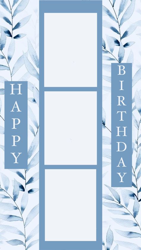 18th Birthday Collage Template, Happy Birthday 3 Photo Frame, Blue Birthday Background, Collage Photo Frame Design, Happy Birthday Icons, Birthday Story, Happy Birthday Blue, Birthday Icon, Happy Birthday Wishes Photos