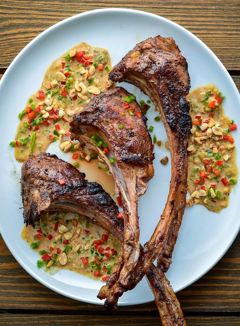 Smoked Wild Boar Chops with Ecuadorian Peanut Sauce - Wildgame Gourmet Boar Recipes, Wild Boar Recipes, Dnd Food, Wild Hog, Banquet Table, Venison Recipes, Chops Recipe, Wild Boar, Roasted Peanuts