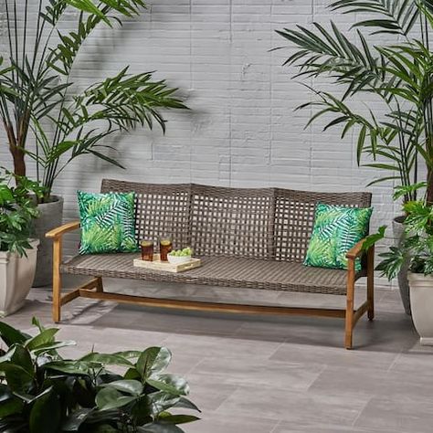 Buy Outdoor Sofas, Chairs & Sectionals Online at Overstock | Our Best Patio Furniture Deals Outdoor Patio Couch, Wicker Loveseat, Patio Couch, Patio Loveseat, Outdoor Loveseat, Outdoor Couch, Wood Patio, Wicker Sofa, Christopher Knight