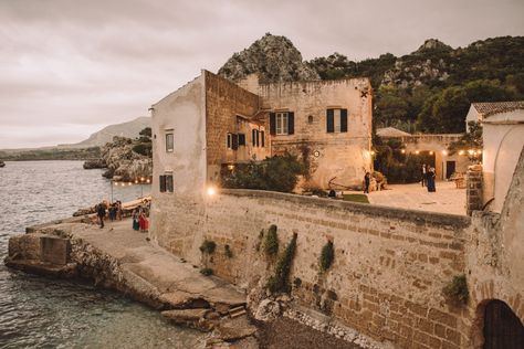 Mexico City Wedding, Beach Mediterranean, Sicilian Wedding, Sicilian Food, Italy Sea, Sicily Wedding, Medieval Tower, Palermo Sicily, Seaside Village