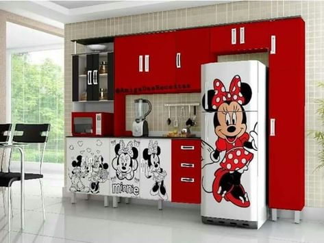 Mickey Kitchen Ideas, Mickey Mouse Room Decor, Cozinha Do Mickey Mouse, Letras Disney, Mickey Mouse Bathroom, Mickey Mouse Room, Minnie Mouse Kitchen, Mickey Mouse House, Casa Disney