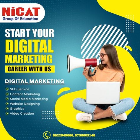 Digital Marketing Course In Lucknow Digital Marketing Course Poster, Online Digital Marketing Courses, Digital Marketing Institute, Digital Marketing Courses, Photoshop Tutorial Typography, Digital Marketing Design, Commercial Ads, Happy Good Morning Quotes, Online Digital Marketing