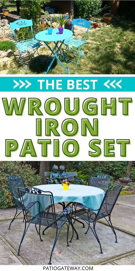 Iron Patio Furniture | Best Iron Patio Furniture | Best Outdoor Metal Furniture | Heavy Outdoor Furniture | Best Patio Furniture Pieces | Best Iron Bistro Sets | #patio #ironfurniture #bistroset #reviews Outdoor Kitchen And Patio, Decorating A Patio, Wrought Iron Patio Set, Ideas For Christmas Presents, Design Outdoor Kitchen, Ideas Backyard Patio, Patio Ideas Backyard, Creative Planters, Traditional Anniversary Gifts