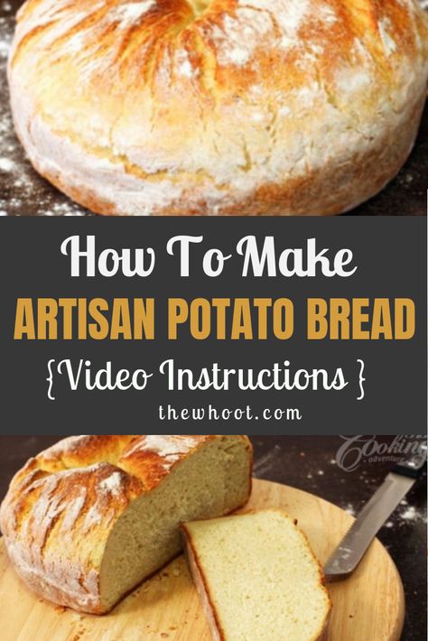 How To Make Homemade Artisan Potato Bread Recipe | The WHOot Rustic Bread Recipe, Potato Bread Recipe, Rustic Loaf, Onion Bread, Artisan Breads, Artisan Bread Recipes, The Whoot, Rustic Bread, Breaking Bread