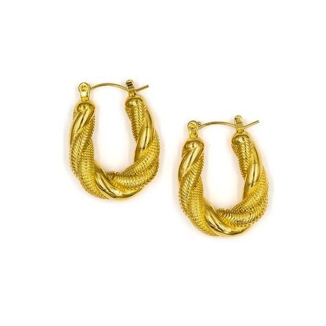 Fall in love with our gold collection.  Our gold croissant earrings are the perfect gift made from solid gold vacuum plating 18k stainless steel and tarnish free. Each earring has a beautiful     texture and twisted effect. Double up with another hoop earring to complete the look. Please store away in our jewellery pouches to remain it’s shine. Please remove all jewellery to avoid damage and breakage at night. All jewellery is tarnish free and stainless steel. Earrings are lead and nickel free. Gold Collection, Beautiful Textures, Jewelry Pouch, Independent Designers Fashion, Jewellery And Watches, Solid Gold, Jewelry Accessories, Gold Plate, Hoop Earrings