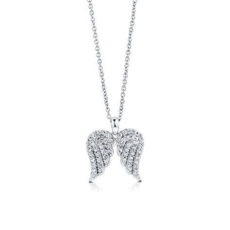 BERRICLE Rhodium Plated Sterling Silver Cubic Zirconia CZ Angel Wings Pendant Necklace 18 *** You can find more details by visiting the image link.(This is an Amazon affiliate link) Angel Wings Pendant, Wings Pendant, Angel Wing Necklace, Angel Wing Pendant, Fashion Pendant, Silver Jewelry Necklace, Sterling Silver Chain Necklace, Cz Pendant, Statement Pendant