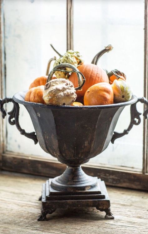 Distressed Black Urn