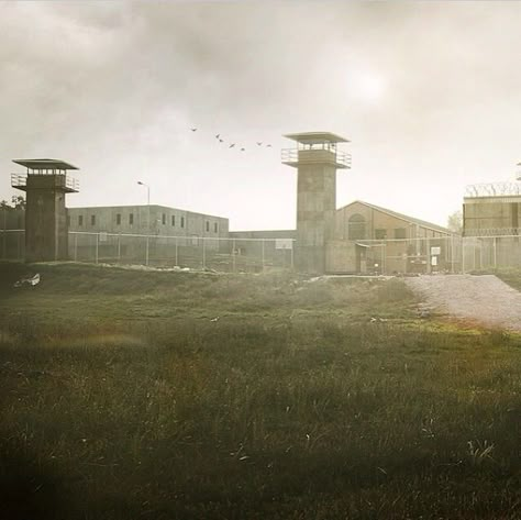 The prison Twd The Prison, The Prison Twd, Twd Prison Aesthetic, Twd Prison, Zombie Apocalypse Aesthetic, Apocalypse Vibes, The Walking Dead Aesthetic, Twd Aesthetic, Your Lips My Lips Apocalypse