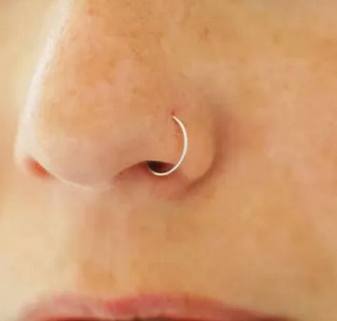 Orr Piercing, Piercings Nose, Cute Nose Piercings, Faux Nose Ring, Sterling Silver Nose Rings, Gold Nose Hoop, Nose Piercing Hoop, Small Nose, Nose Earrings