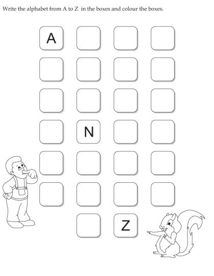 Write the alphabet from A to Z in the boxes and color the boxes | Download Free Write the alphabet from A to Z in the boxes and color the boxes for kids | Best Coloring Pages A To Z Writing Worksheet, A To Z Activities, A To Z Worksheet, Z Worksheet, Write The Alphabet, A To Z Alphabet, Z Alphabet, Name Tracing Worksheets, Paneer Dishes