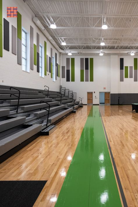 Wilson Academy of Applied Technology Wilson, NC Photographer: Jim Sink Bloxburg School, Carrie The Musical, Wilson Nc, Principal Ideas, Acoustical Panels, School Building Design, School Designs, Gym Interior, School Interior