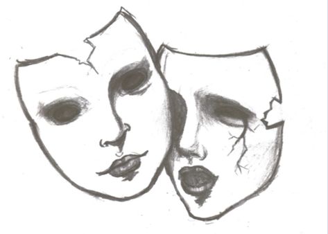 Mask Drawing, Drawing Ideas, To Look, Drama, Pencil, Deviantart, Mask, Black And White, White