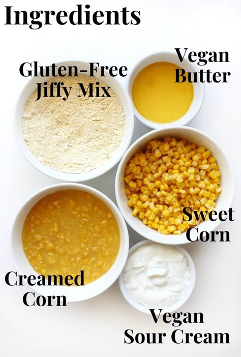 Vegan Corn Souffle, Dairy Free Cream Corn Casserole, Gluten Free Jiffy Corn Casserole, Vegan Corn Casserole Jiffy, Vegan Jiffy Cornbread Recipe, Gluten Free Corn Souffle, Corn Casserole Dairy Free, Cornbread Soufflé, Gluten Free Cornbread Casserole