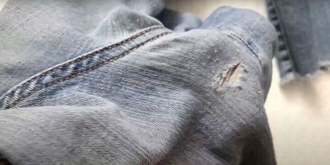 This a guide to fixing holes in jeans' inner thighs. Learn how to fix holes in thighs of jeans with this step-by-step tutorial. How To Patch Holes In Jeans Inner Thigh, How To Fix Ripped Jeans Inner Thigh, How To Repair Thigh Holes In Jeans, How To Patch Jeans Inner Thigh, Omg Newjeans, Holes In Jeans, How To Patch Jeans, Thigh Rub, Repair Jeans