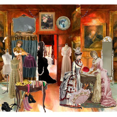 Victorian Store Interiors | Victorian tailor shop - Polyvore Victorian Boutique Interior, Tailor Shop Interior, Victorian Boutique, Fancy Store, Victorian Fabric, Haberdashery Shop, Maladaptive Daydreaming, Consumer Culture, Shop Buildings