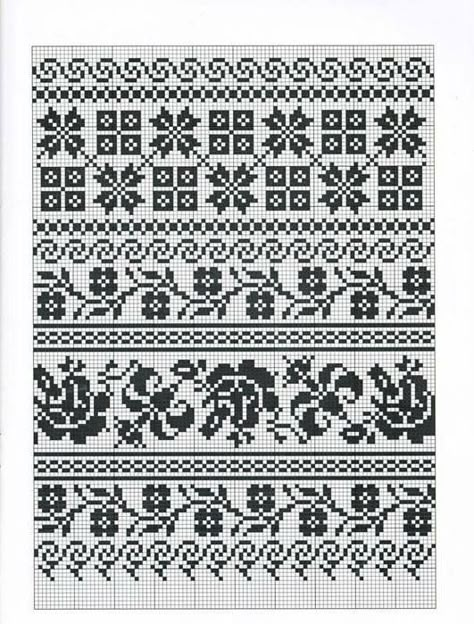 Embroidery Patterns Machine, Stranded Knitting Patterns, Colorwork Knitting Patterns, Fair Isle Chart, Colorwork Chart, Cross Stitch Border Pattern, Fair Isle Knitting Patterns, Colorwork Knitting, Fair Isles