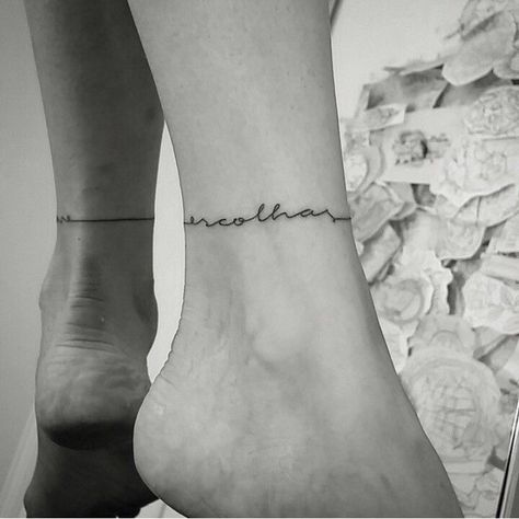 Ankle Tattoos For Women Anklet, Ankle Bracelet Tattoo, Ankle Tattoo Designs, Horoscope Tattoos, Ankle Tattoos For Women, Anklet Tattoos, Foot Tattoos For Women, Wrist Tattoos For Women, Cute Small Tattoos