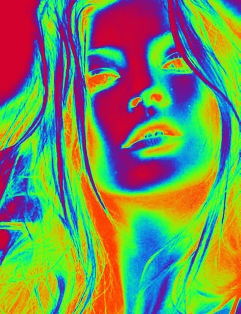 Thermal Face Drawing, Thermography Art, Color Block Drawing, Thermal Aesthetic, Thermal Art, Trippy Gifs, Thermal Imaging, Catherine Deneuve, Photo Wall Collage