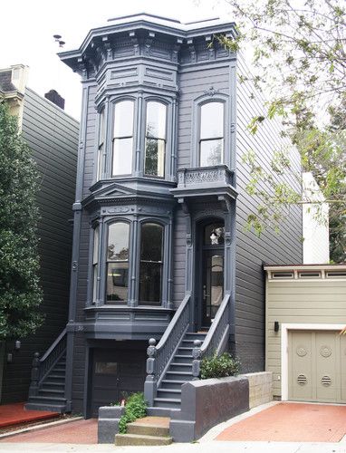 Exterior Photos VICTORIAN TOWNHOUSE Design, Pictures, Remodel, Decor and Ideas Moody Victorian, Victorian Exterior, Victorian Townhouse, Property Brothers, Casas Coloniales, Traditional Exterior, Victorian Architecture, California Homes, Ideas Pictures