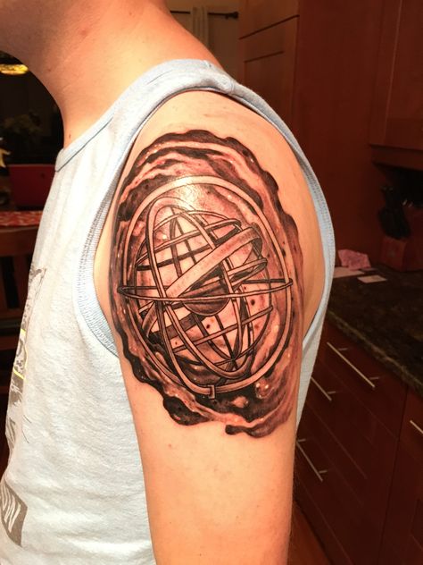 Armillary Sphere Tattoo Sphere Tattoo, Dyson Sphere, Armillary Sphere, Hip Tattoos Women, Space Tattoo, Article Design, Hip Tattoo, Tattoos With Meaning, Back Tattoo