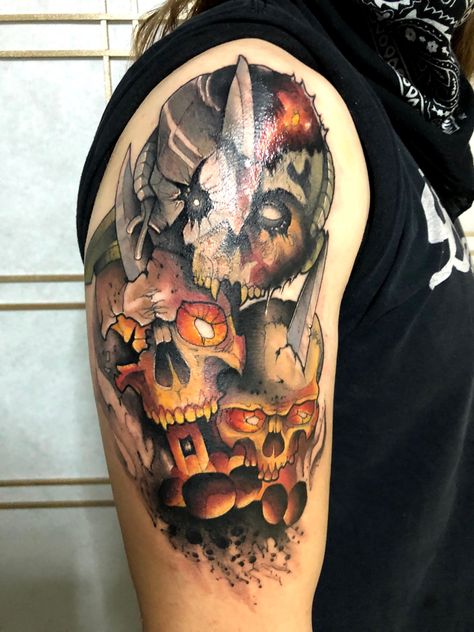 Black ops 2 Prestige Master Tattoo done by Chad Lambert in Las Vegas, Nevada Black Ops Tattoo, Black Ops 3 Tattoo, Black Ops 2 Tattoo, Anbu Black Ops Mask Tattoo, Skull Island Tattoo, Call Of Duty Black Ops 3 Spectre, Black Ops, The Prestige, Skull Tattoo